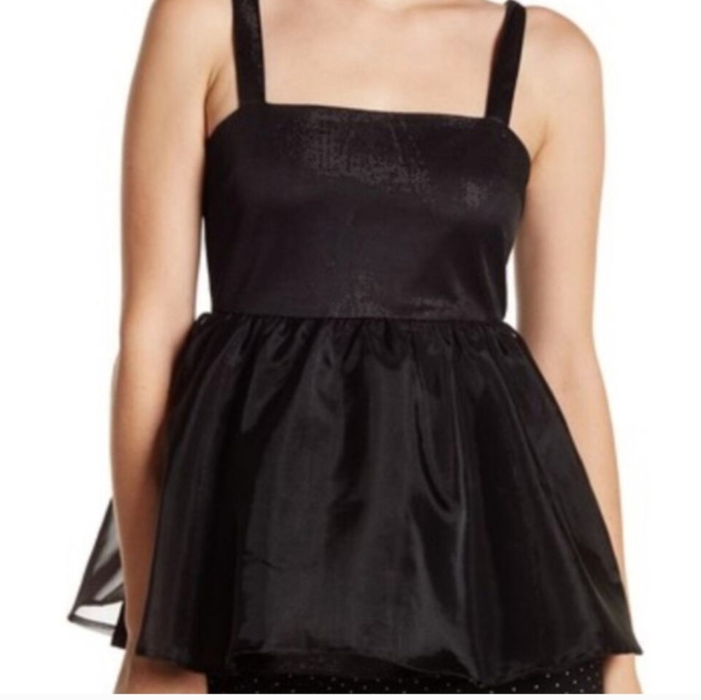 English Factory Black Ruched Halter Tank Top